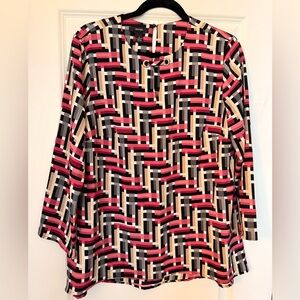 Alfani Women's Bold Pattern Blouse - Black, Pink, White